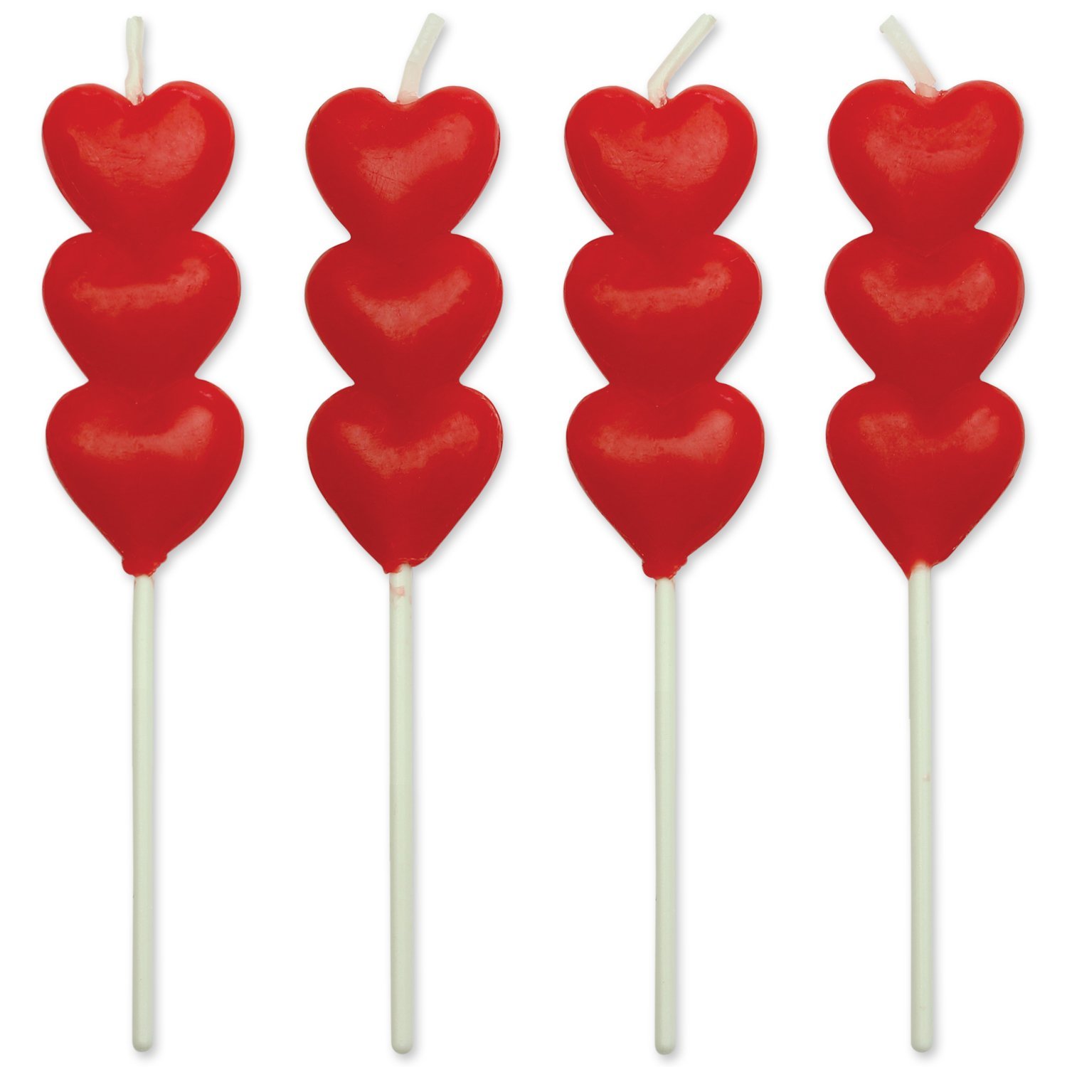 PME Red Hearts Candles, Set of 8