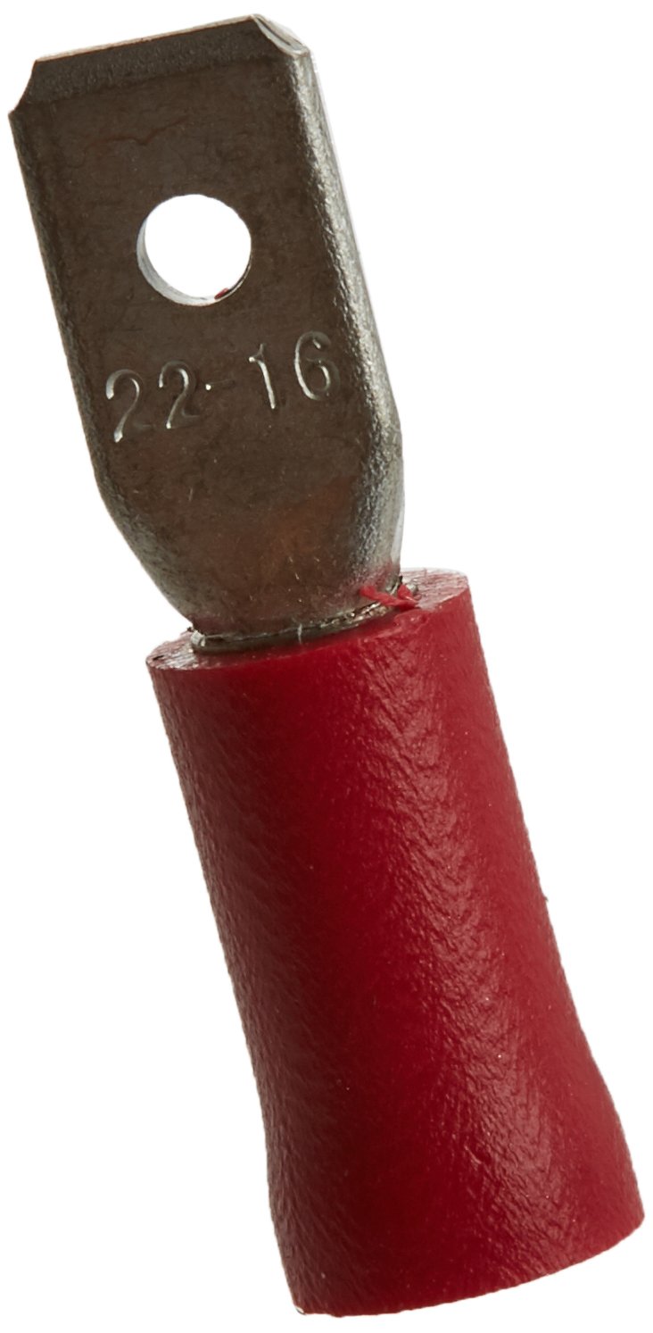 Vs Electronic 320220 Flat Plug KSP 4.8/Bag – Red (Pack of 100)