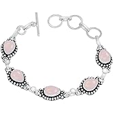 KIRTI GEMS Crystal Pear Shape Silver Bracelet for Women, Natural Gemstones Silver Plated Jewelry