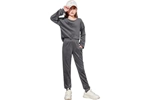 Arshiner Girls 2 Piece Outfit Sweatsuits Set Kids Velour Sweatshirts & Sweatpants Tracksuits Set for Girls