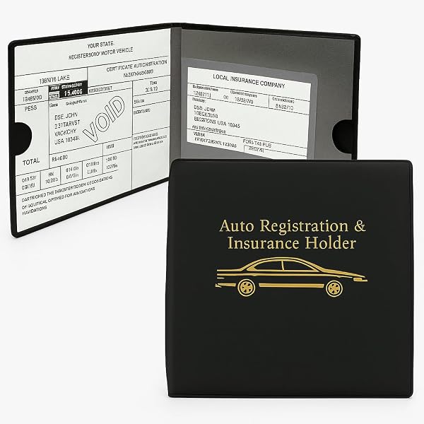 Leather Car Registration Holder - Glove Box Organizer For Insurance & Documents - View #3