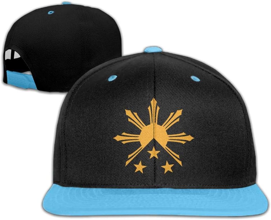 Boys Girls Tribal Philippines Filipino Sun and Stars Flag Hip-Hop Baseball Hat, Adjustable Dad Hat