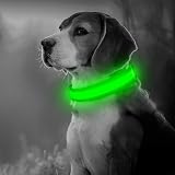 YFbrite Light Up Dog Collar Rechargeable LED Small Green Safety view 7