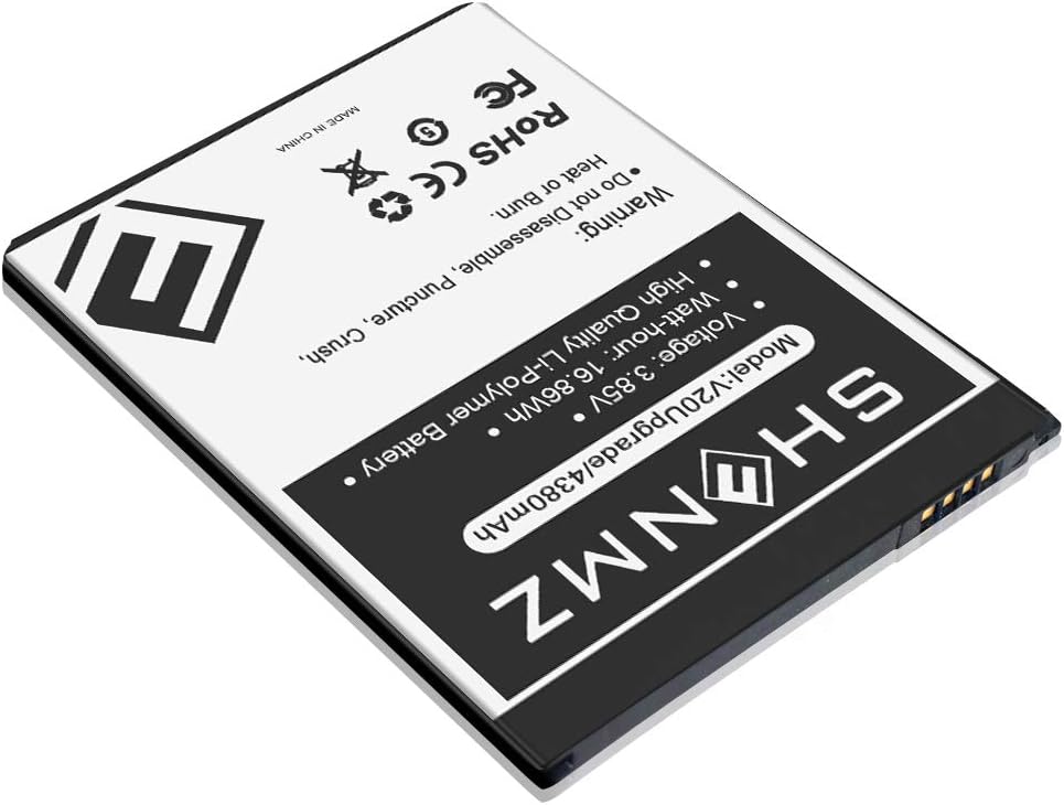 LG V20 Battery, SHENMZ [4380mAh] Upgraded Replacement Battery for LG BL-44E1F, LG V20 Extended Battery for LG H910 H918 V995 LS997 Phone /V20 BL-44E1F | LG V20 Spare Battery [18 Months Warranty]: Home Audio & Theater