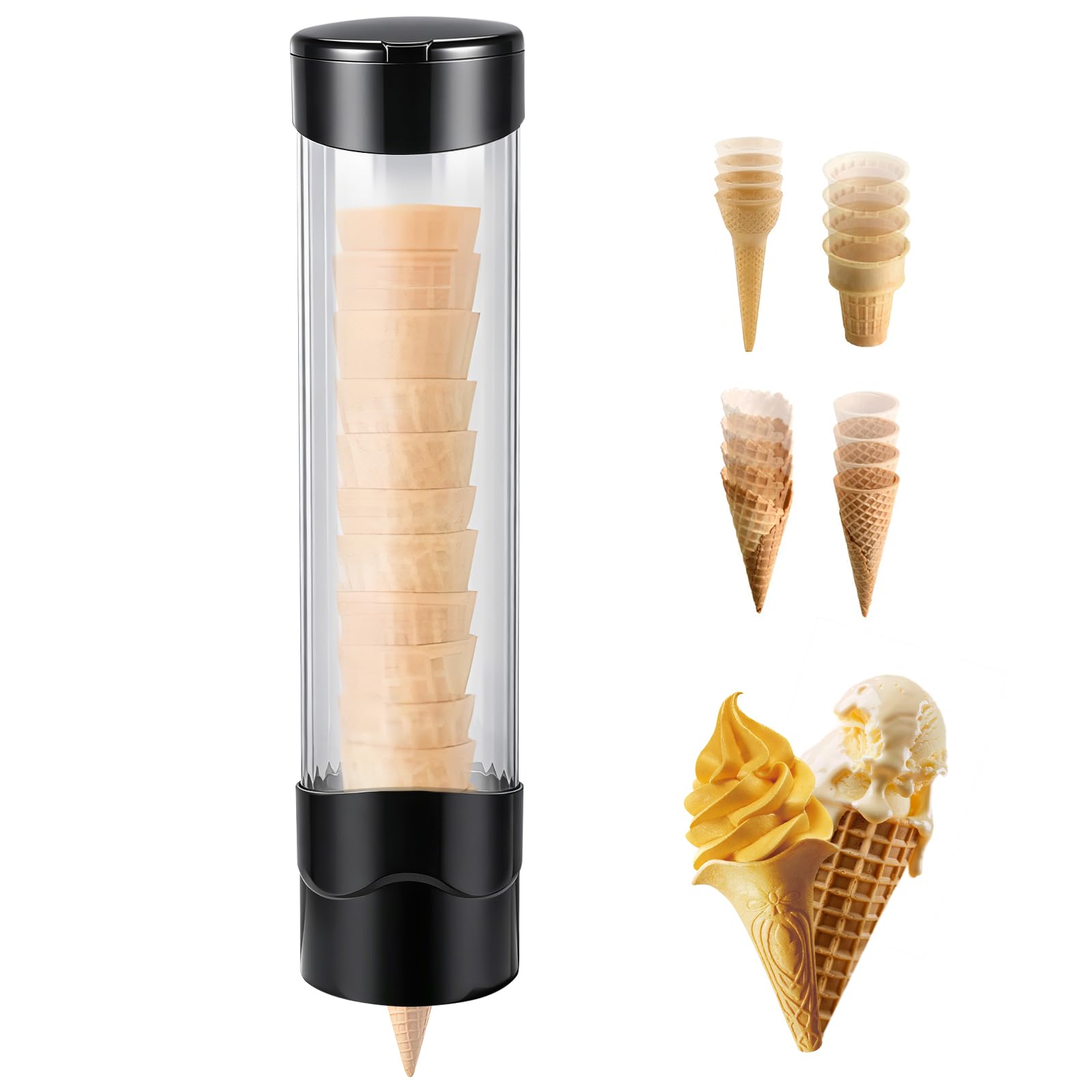 BAOSHISHAN Egg Cone Dispenser Ice Cream Machine Cone Stand Cone Crispy Dispenser Ice Cream Machine Egg Cup Holder Automatic Cup Dropper (white)