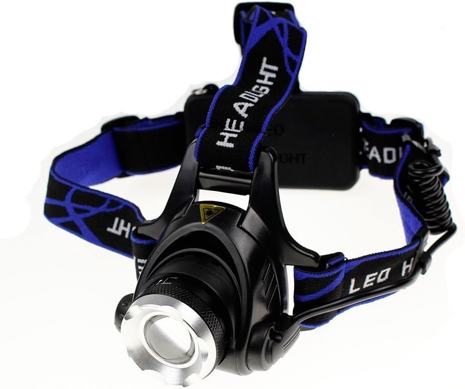 Led Headlamp, XINLANTECH Zoomable 5,000 Lux Super-Bright LED Headlamp, 3 Lighting Modes, Powered by 3X AAA /18650 or Powerbank, Included Cable (1 Pack)