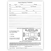 Vehicle Inspection Worksheet (Car Dealer Service Body Shop Form) (1 Pad of 100)