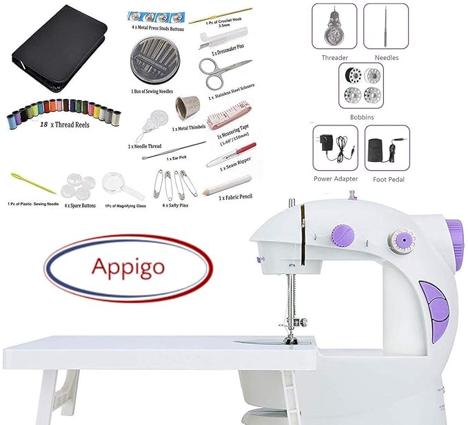 Appigo Sewing Machines Mini for Home Tailoring with Table and Sewing Kit Accessories