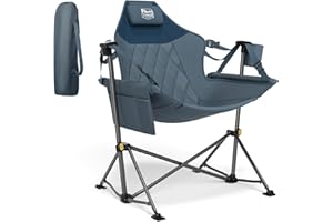 TIMBER RIDGE Hammock Camping Chair with Adjustable Backrest, Heavy Duty Folding Hammock Chair Supports 300lbs, Portable Hammock Chair for Camping, Travelling and Patio, Blue