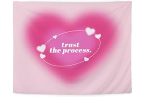 LUVADIAN Y2K Hot Pink Aura Tapestry - Aesthetic Pink Tapestry Wall Hanging for Teen Girls Room Dorm, Pink Room Decor, Cute Room Decor Pink, Pink Wall Blanket Decor, 50x60 Inches(Hot Pink)