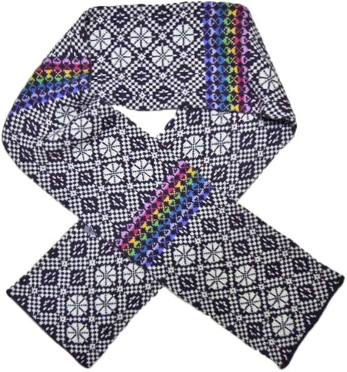 Amazon Robert Mackie Rainbow Stripe Jacquard Scarf ロバート マッキー レインボーパターン マフラー 2 Violet バイオレット系 マフラー 通販