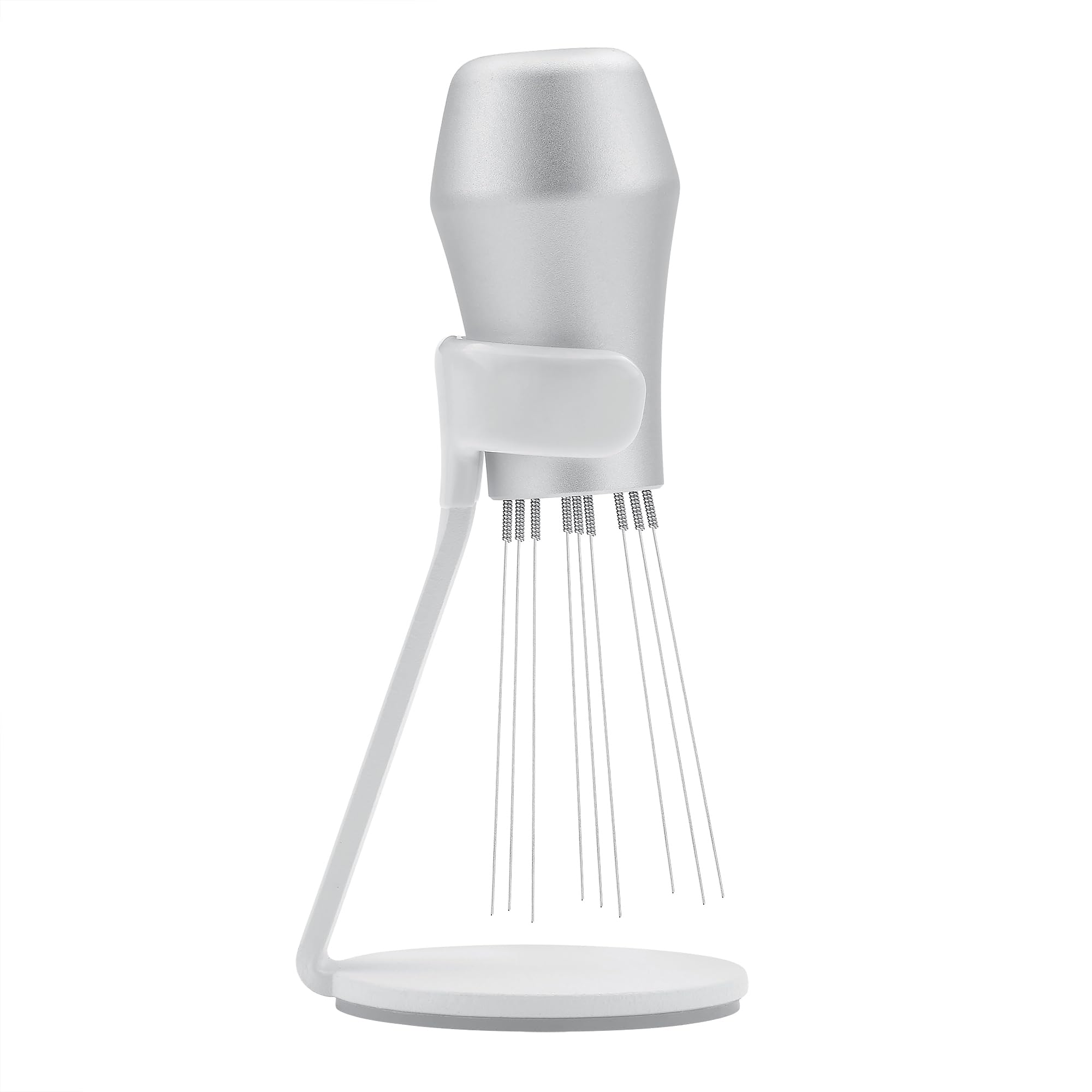 Photo 1 of Normcore WDT Distribution Tool with Stand V3, 9 Prong Needle Espresso Stirrer, 18 Needles 0.25mm / 0.3mm Thick Spring Wires, Weiss Distribution Technique, Anodized Aluminum Handle, Silver