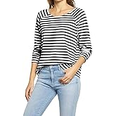 Ladiyo Womens Casual Crew Neck Striped Long Sleeve Tunic Tops Basic Blouse Tshirts Lightweight Pullover Sweatshirts