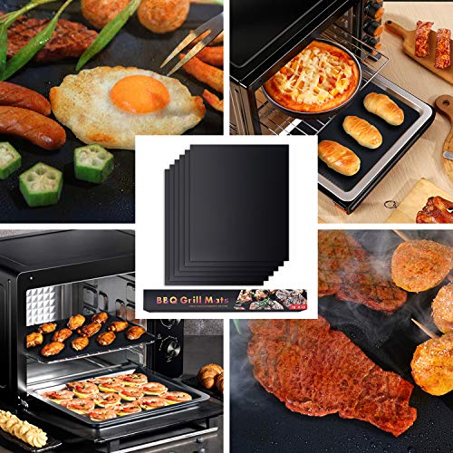 bemece Non-Stick Grill Mats, BBQ Cooking Mats Use on Gas &Charcoal Grill