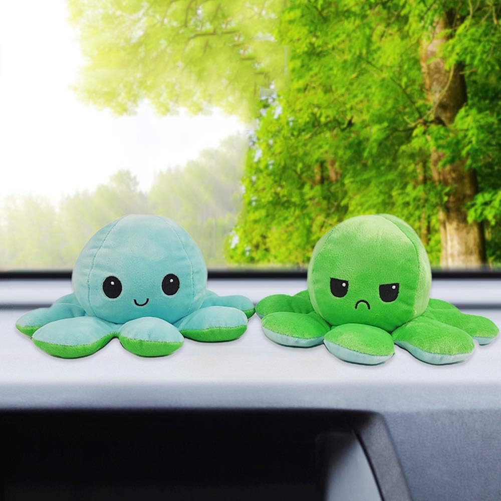 L C Pieuvre Jouets En Peluche Poulpe Poupee Bebe Jouets Double Face Flip Poulpe Mignon Fleur Douce En Peluche Marine Vie Poupee Cadeaux Creatifs 10cm Bleu Clair Et Vert Jeux Et Jouets