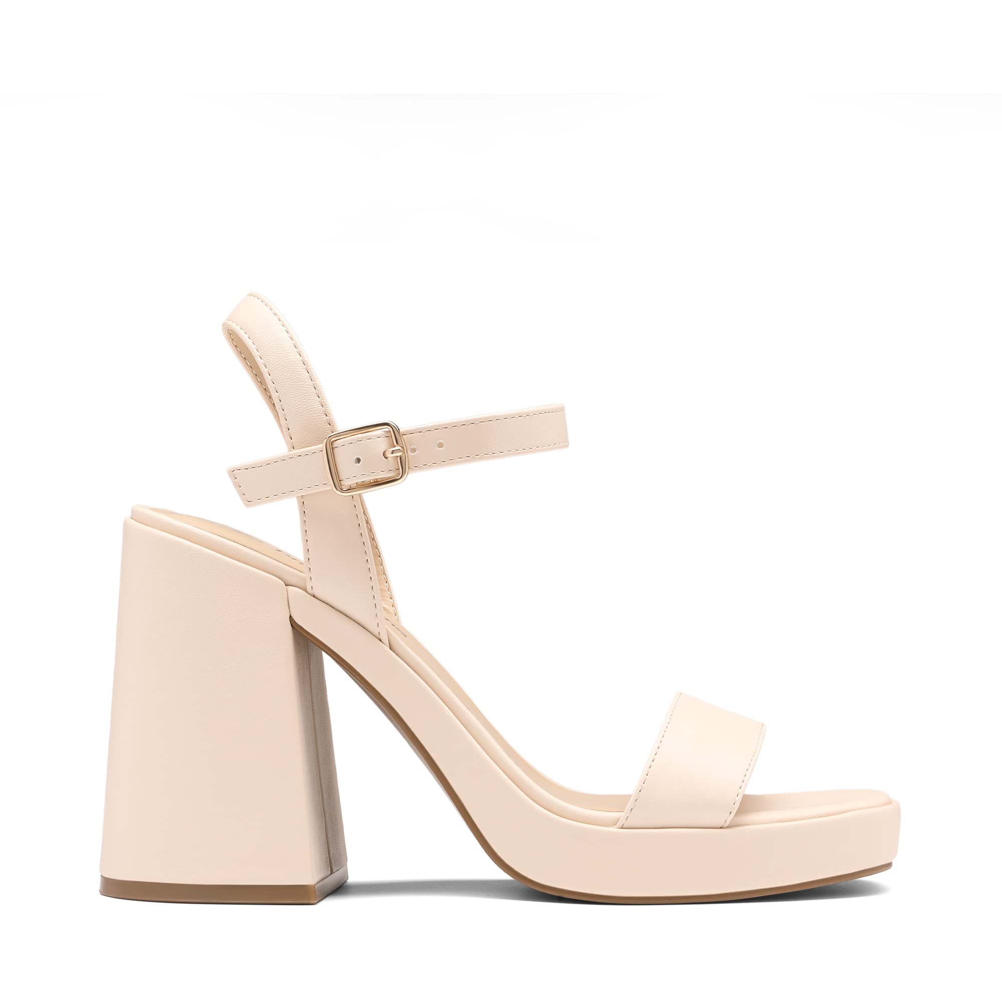 DREAM PAIRS Heels for Women Block Chunky Platform High Heels Open Toe GISELLE Fashion Wedding Party Evening Prom Dance Ankle Strap Dress Pump Sandals Shoes