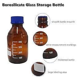ZYNXTAR 4 Pack Amber Borosilicate Glass Storage