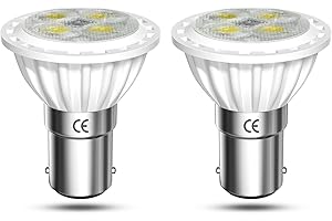 Aluxcia ALR12 BA15D LED Elevator Light - 6435/FR 12V BA15D Frosted Light Bulb 30W Halogen Replacement ALR12 Flood Light for RV Camper Trailer Motorhome Boat Lighting, Daylight 6000K, 2-Pack
