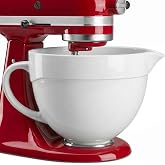 Ceramic Mixer Bowl for KitchenAid Tilt-Head Stand Mixers 4.5-5 Quart | 5 QT, Food-Grade Polished Mixing Bowl with Anti-slip Handle &amp; Secure Locking Clasp, Microwave &amp; Oven Safe