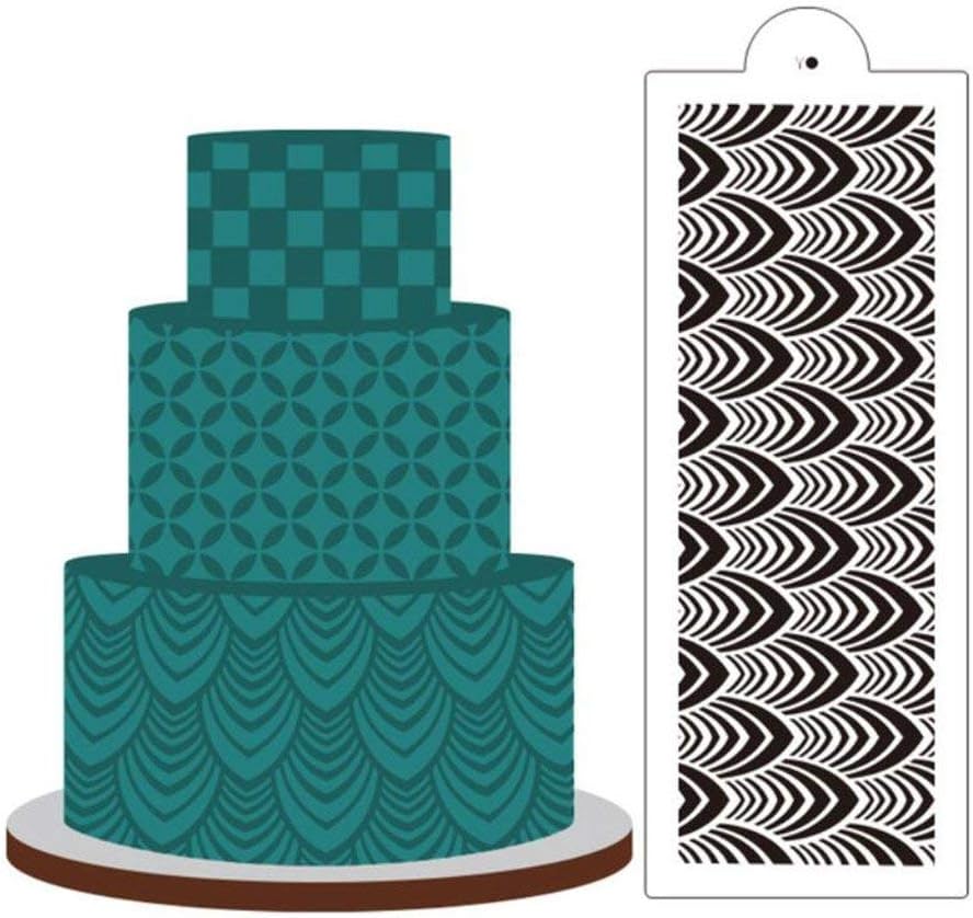 VAK Plastic Sugarcraft Fondant Cake Stencil,Flower Template Mold,Cake Lace Border Mould,Icing Sugarcraft Cake Decorating Tool,Baking Mold for Wedding Birhday Cake DIY Decoration