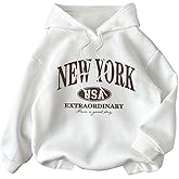 Floerns Women's Long Sleeve Oversized Hooded Sweatshirts Fall Outfit Graphic Hoodie Pullover Tops