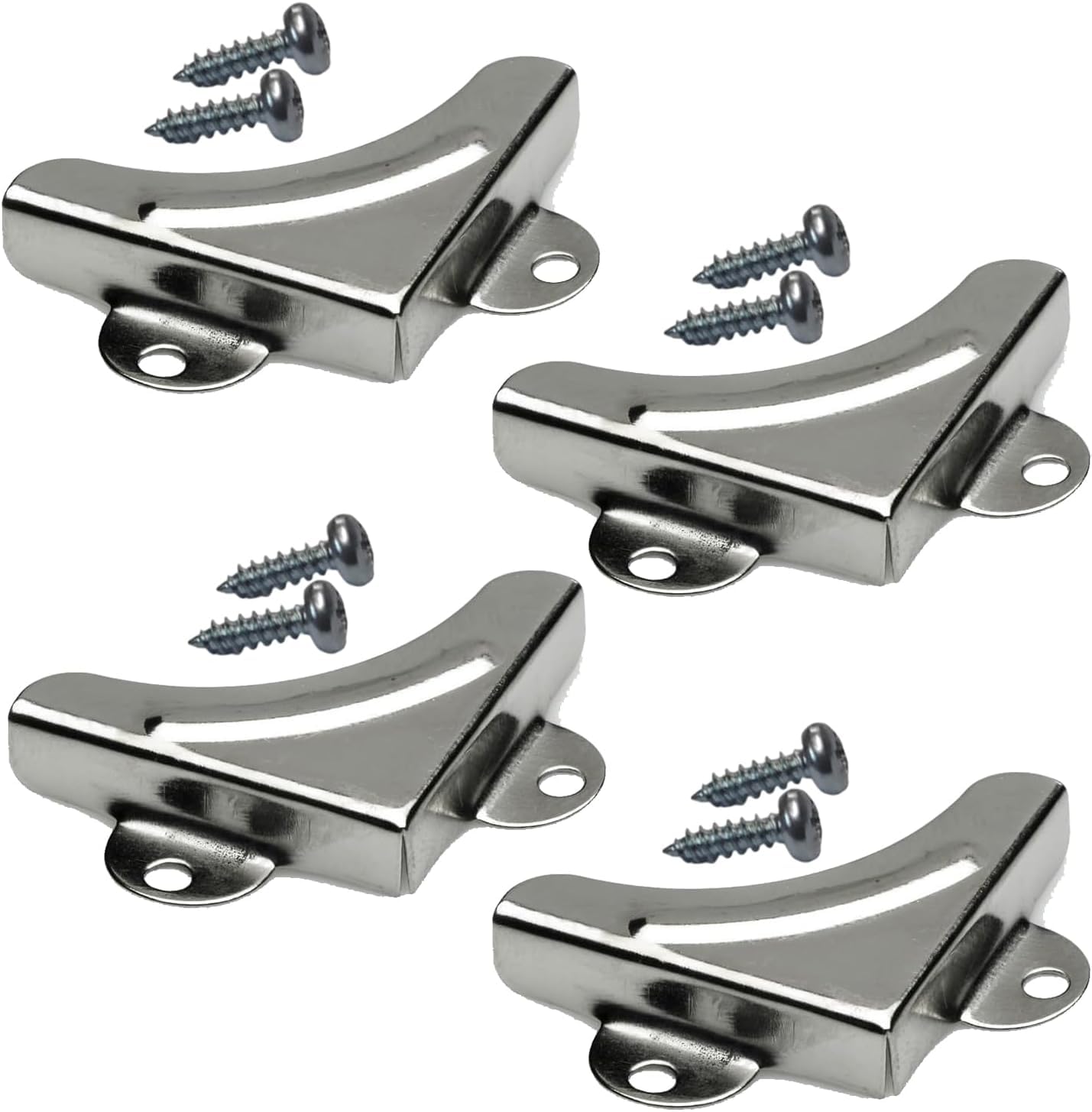 Mirror Corner Brackets Nickel Plated – Pack of 4, Stainless Steel Corner Protectors for Mirrors, Picture Frames, Glass, & Framed Items | Wall Mounting Brackets for Gym, Bathroom, and Home Use