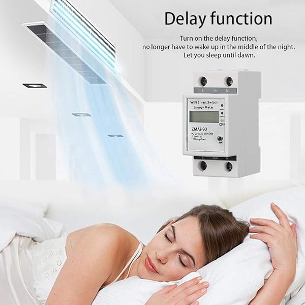 Medidor de energa Monofsico Smart WiFi DIN Rail Timing ABS Rental om Home Timing Pantalla LCD Digital multifuncin 35mm