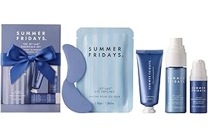 Summer Fridays Jet Lag™ Essentials - Mini Hydrating Skin Care Set With Jet Lag™ Mask, Eye Patches, Deep Hydration Face Serum & Hydration Mist - Travel Size Skincare Kit & Holiday Gift Set (4 Count)