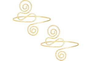 SAMOCO 2pcs Arm Cuff Bracelets for Women Upper Arm Bands Armband Armlet Cuff Bangle Adjustable Gold Arm Bracelet Set