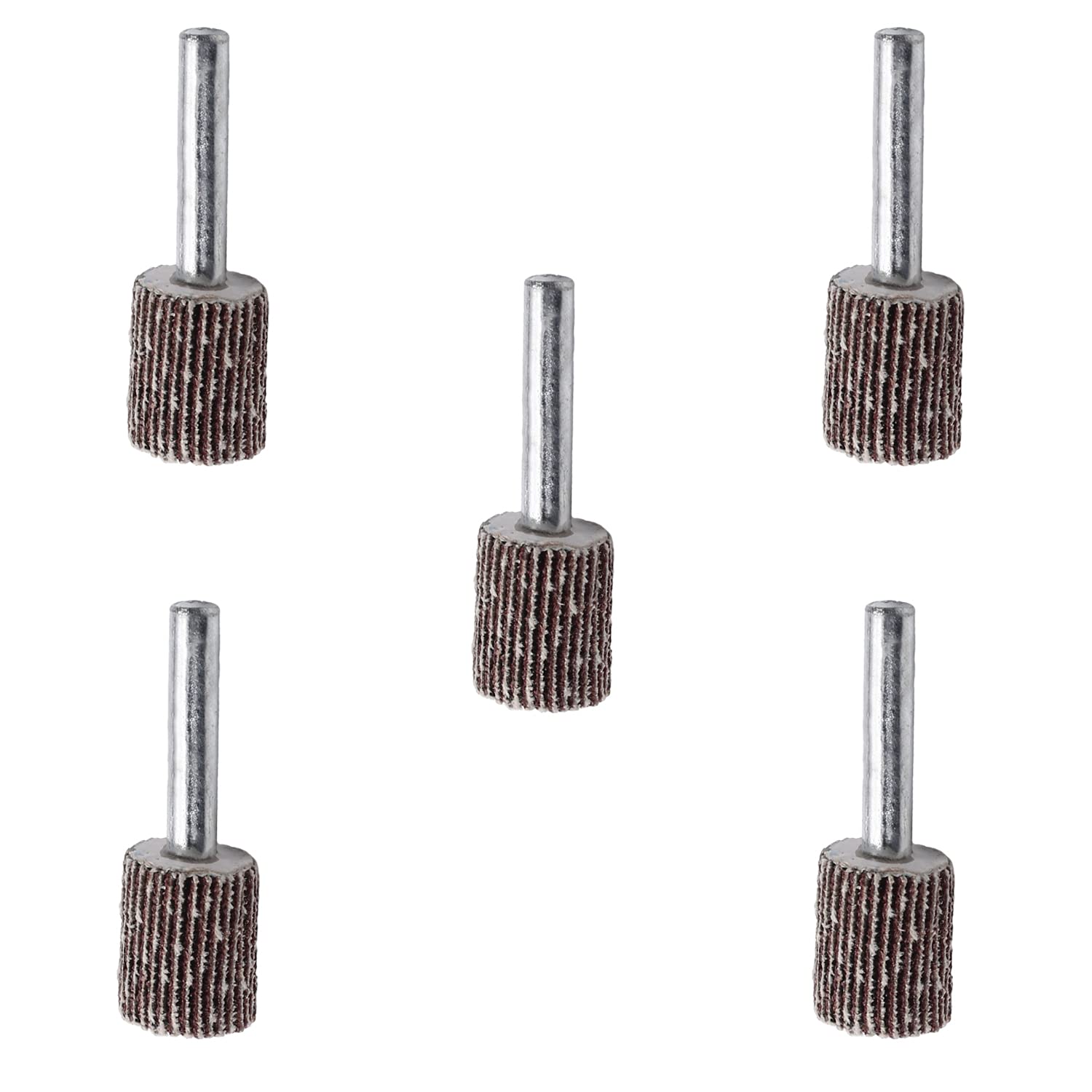 Utoolmart 15mm Flap Wheels Shank Mounted Sanding Disc Abrasive Wheel 80 Grits 5 Pcs