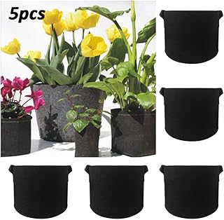 Profi Pflanztopf Soft Rund Blumentopf Hochwertiger PP Kunststoff Perfekt für Indoor & Outdoor Garten Grow Box Anzucht Topf für kleine Pflanzen Sämlinge und Stecklinge (1 Gallon 5PCS)