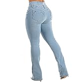Moda Xpress Women's Butt Lifting High Waisted Bootcut Jeans - Stretchy, Comfortable Flare Jeans in Junior Size Vintage Style