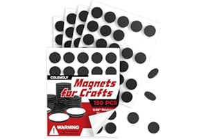 Colemoly Magnet Dots Round Magnetic with Adhesive Backing, Peel and Stick Magnets Sheets for Home, School, Office, Crafts, DIY, Art Projects, 150 PCS (0.8’’ x 0.8’’ x 0.08’’)