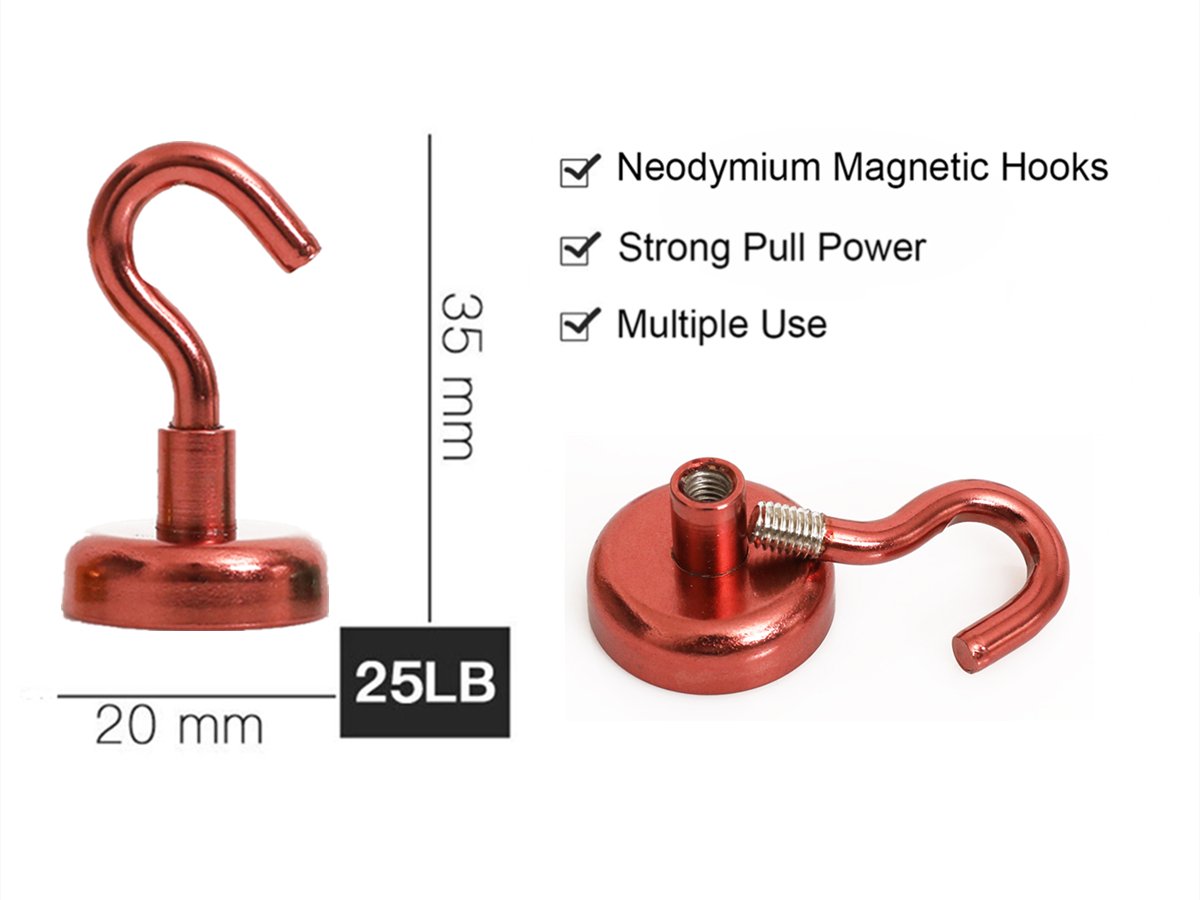 25LB Hooks 5 Assorted Colors Strong Powerful Heavy Duty