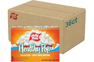 Jolly Time Healthy Pop Microwave Popcorn, Low Fat Gluten Free Non-GMO, 3oz Sharing Bag, 3 Bags Per Carton (Healthy Pop - Crispy N' White, 3 Ounce (Pack of 36))