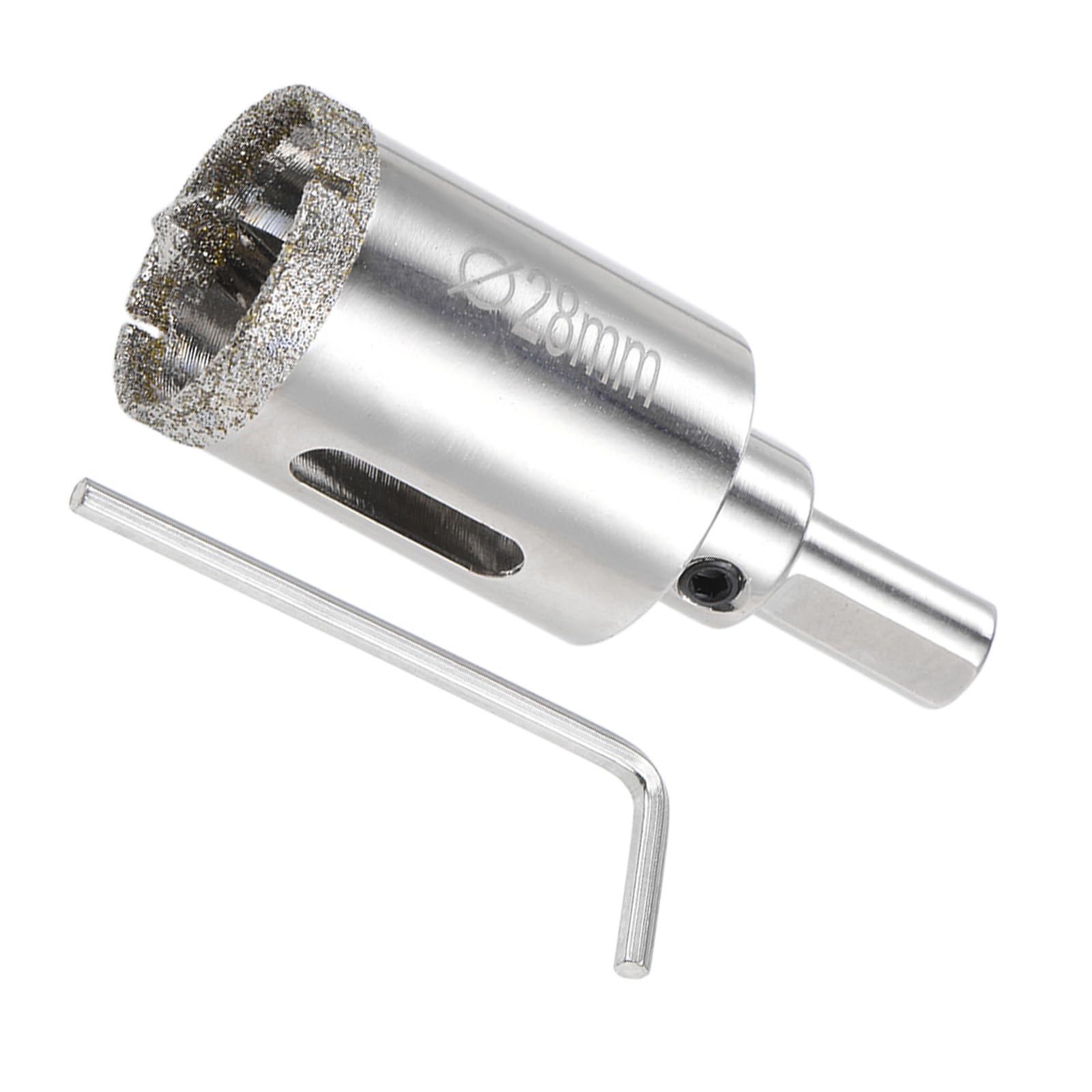 CoCud Diamond Hole Saws Drill Bits, 28mm / 1-3/32" Drilling Diameter, White Zinc Plated with Center Guide Drill Bit - (Applications: for Glass Ceramic Tiles Marble Stone)