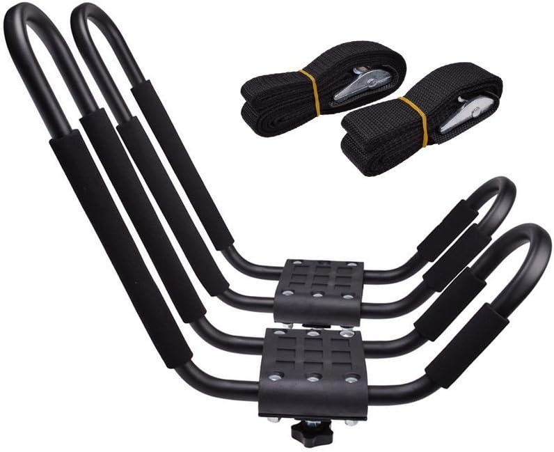SY008b 1 Pair Kayak Rack J-Bars Universal Canoe Surf Ski Snowboard Roof Top Mount Carrier