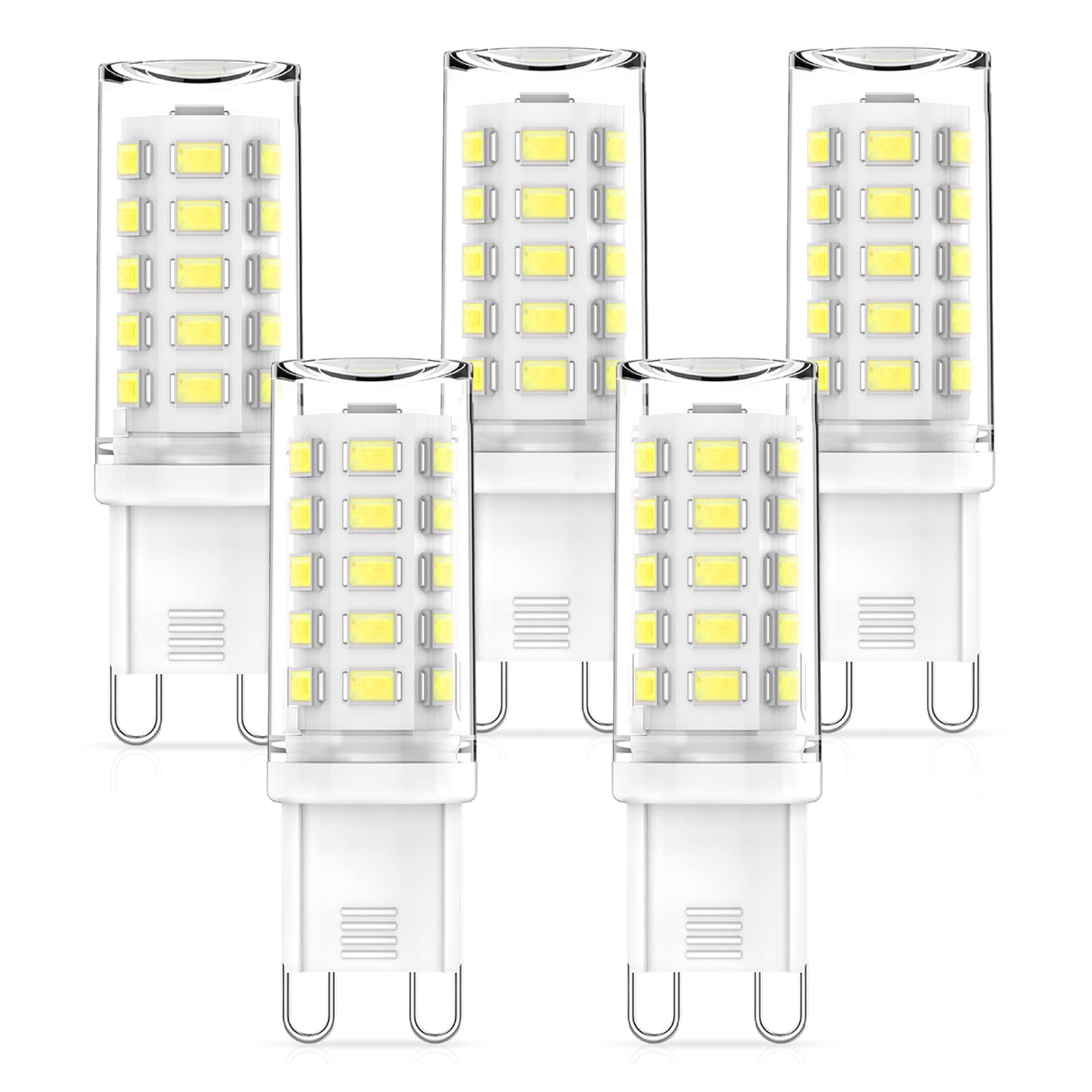 RuLEDne G9 LED Dimmable Bulbs 3 W Cold White 6000 K Bulbs Replacement for 50 W 40 W Halogen Bulbs, 360° Beam Angle, No Flickering, CRI> 83, AC 220-240 V, Standard G9 Socket LED G9 Bulbs, Pack of 5 ack