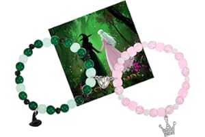 SOOWOOT Wicked bracelet Matching Bracelets - Crown and Witch Hat Matching Bracelets with a wicked card for Fans Party