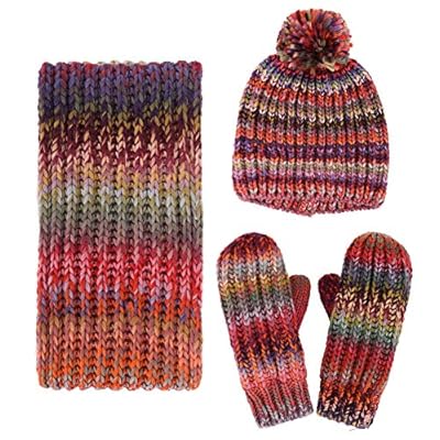 Andorra 3 in 1 Women Soft Warm Thick Cable Knitted Hat Scarf & Gloves Winter Set Andorra 3 in 1 Women Soft Warm Thick Cable Knitted Hat Scarf & Gloves Winter Set