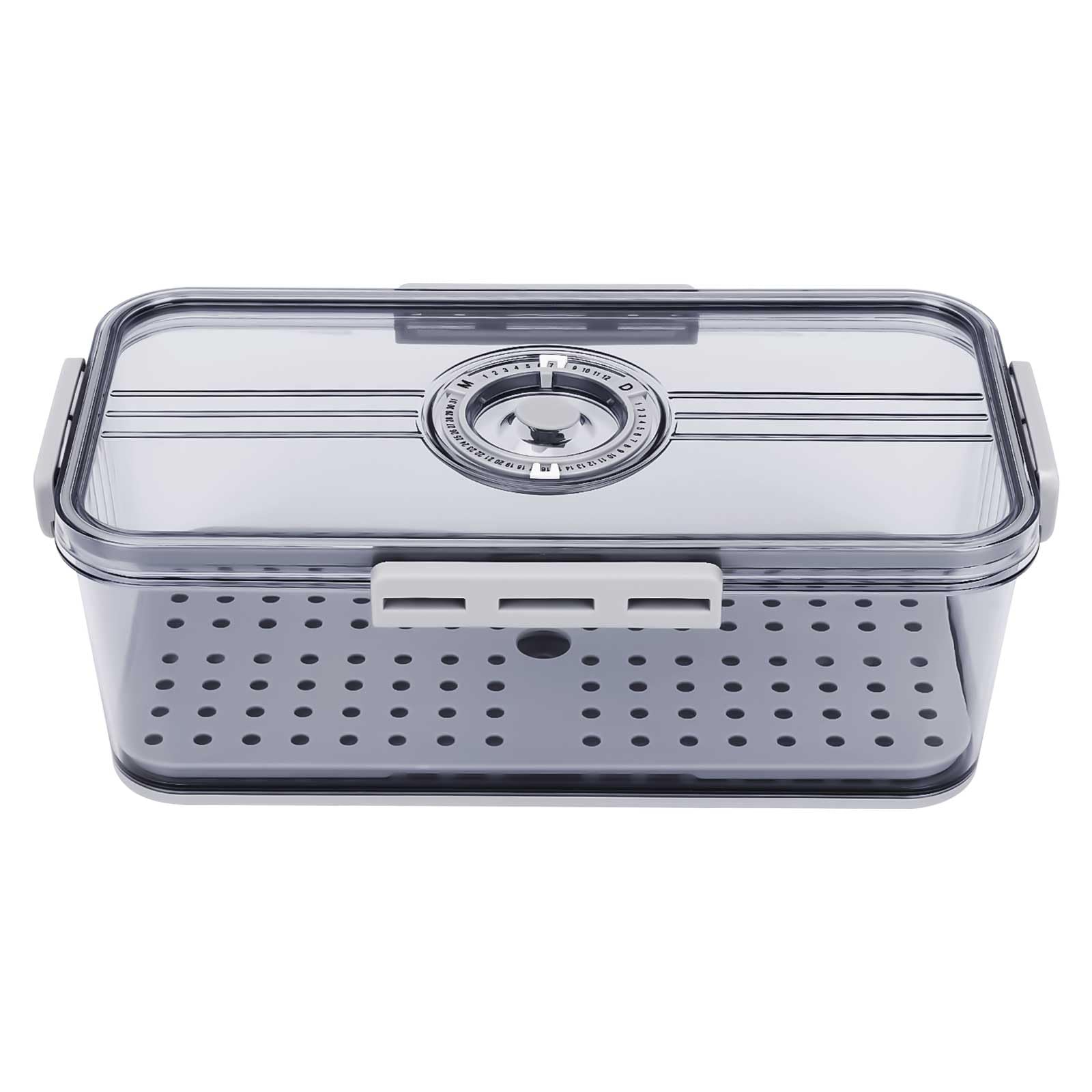 Les-Theresa Large Bread Box 12.8x6.89x4.33in, Solid Color Retro Kitchen Bread Bin, Vintage Breadbin Storage Container for Kitchen Countertop (Grey)