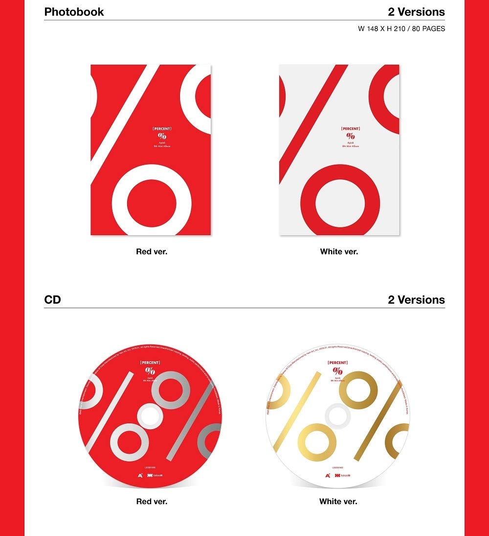 Plan A Entertainment Apink Percent Red White Ver Set 8th