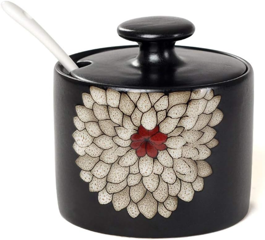 Download Nileco Porcelain Condiment Jar With Lid Ceramic Sugar Bowl Spice Pots Floral Condiment Pots Not Slip Base For Salt Sugar Spice Pepper A 270ml Jars Jar Holders Food Service Equipment Supplies Ilsr Org