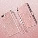 ULAK Compatible with iPhone 7 Plus/iPhone 8 Plus Wallet case Magnetic Detachable, Glitter Premium PU Leather Flip Cover with Card Holder for iPhone 7 Plus/iPhone 8 Plus 5.5 inch- Rose Gold Bling