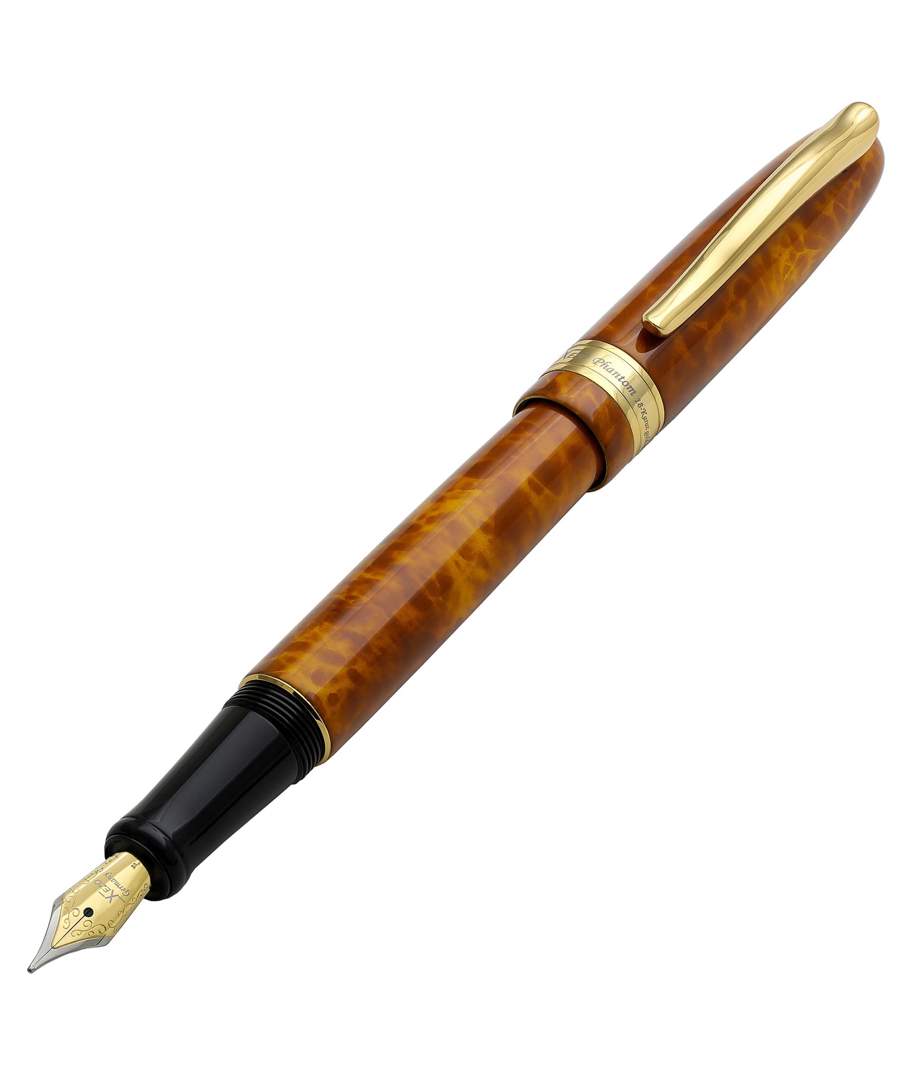 Xezo Phantom Autumn Hand-enameled 18K Gold Plated Serialized Fine Nib Fountain Pen. No Two Alike