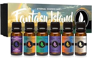 Fantasy Island - Gift Set of 6 Premium Fragrance Oils - Freesia, Dark Amethyst, Blue Sage, End of The Rainbow, White Sand, Seaside Citrus - Eternal Essence Oils