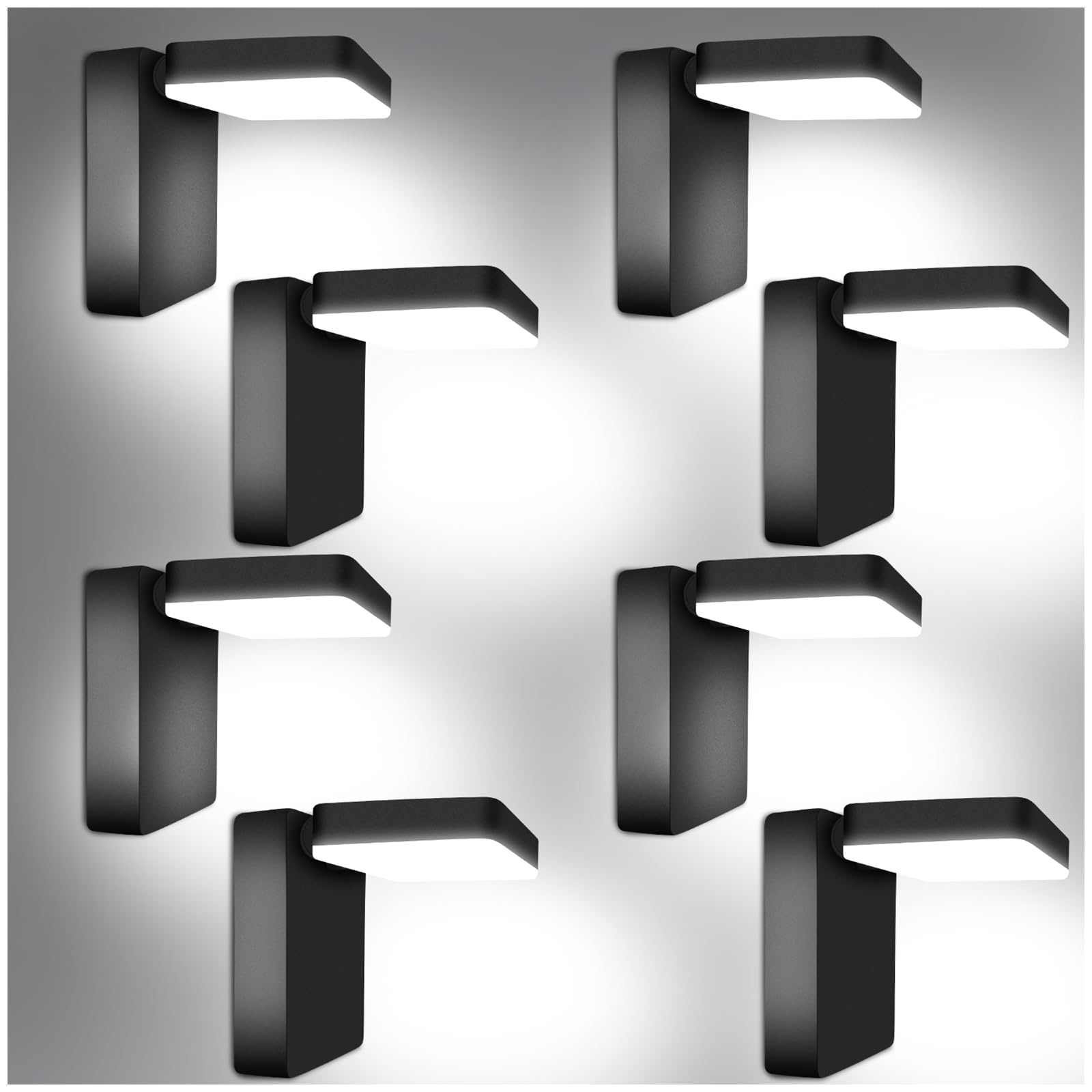 ledmo 60W LED Outdoor Wall Light 360° Rotatable Head with 180° Tilt Modern Commercial Security Lights Exterior Rotate Freely Patio Lighting 5000k IP66 for Porch/Yard/Garage，8 Pack Image