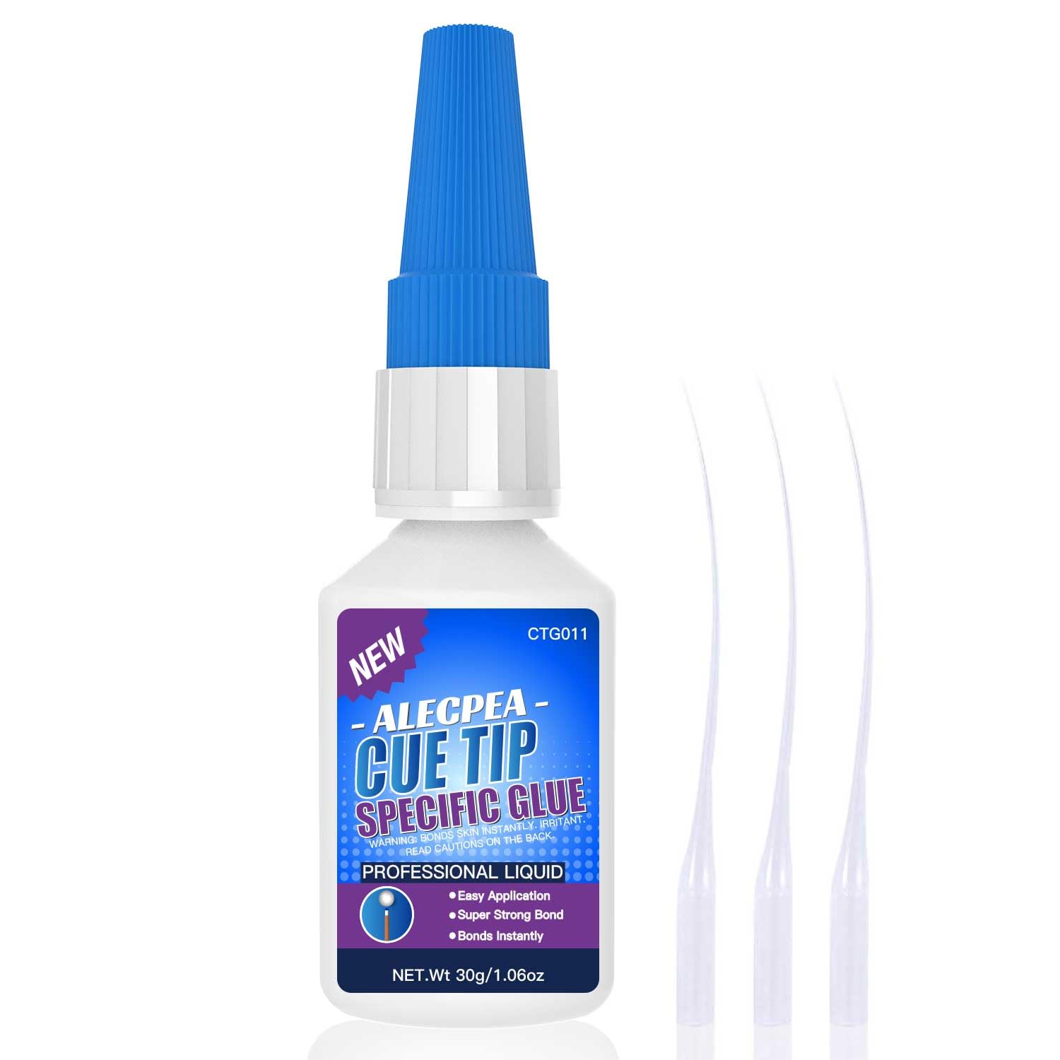 ALECPEA Quick Dry Pool Cue Tip Glue, 30g Glue for