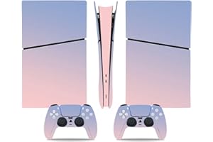 ROIPIN PS5 Slim Skin Digital Edition Console and Controller, PS5 Slim Stickers Vinyl Decals for Playstation 5 Console and Controllers, Digital Edition(Purple Powder)