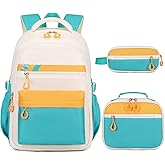 Scothen Backpack for Girls, 3Pcs Girls Backpacks with Lunch Bag Pencil Case, Kids School Backpack for Teen Girl Students Kindergarten Elementary Middle High School Bookbag Set